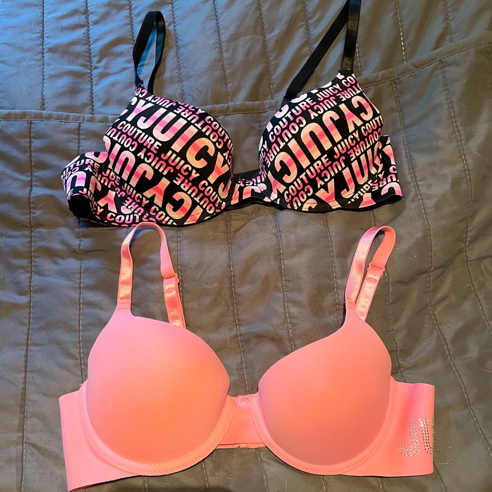 New never worn without tags! 34B JUICY bra pink and black $10 each